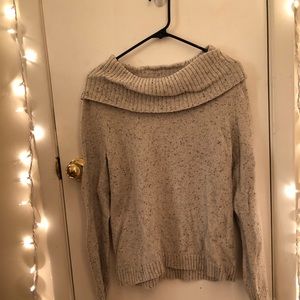 Speckled oversized turtleneck